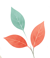Flanking leaf decoration