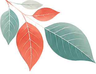 Decorative botanical leaf element